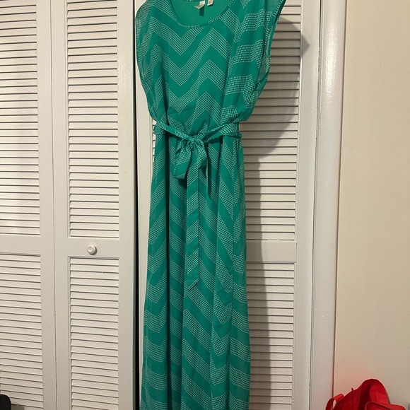 Tacera Dresses & Skirts - Tacera Teal Patterned Dress